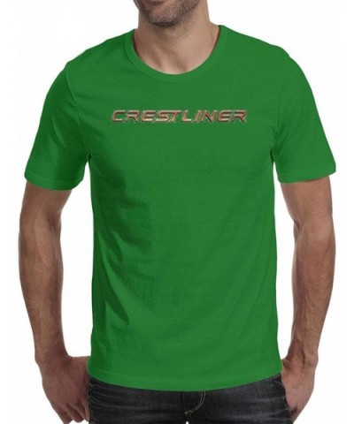 Mens Guys Graphic Shirts Dri Fit Crestliner-Logo-Yellow- Jersey Short Sleeve T Shirts - Green-38 - C018W6X3SOQ $43.73 Undersh...