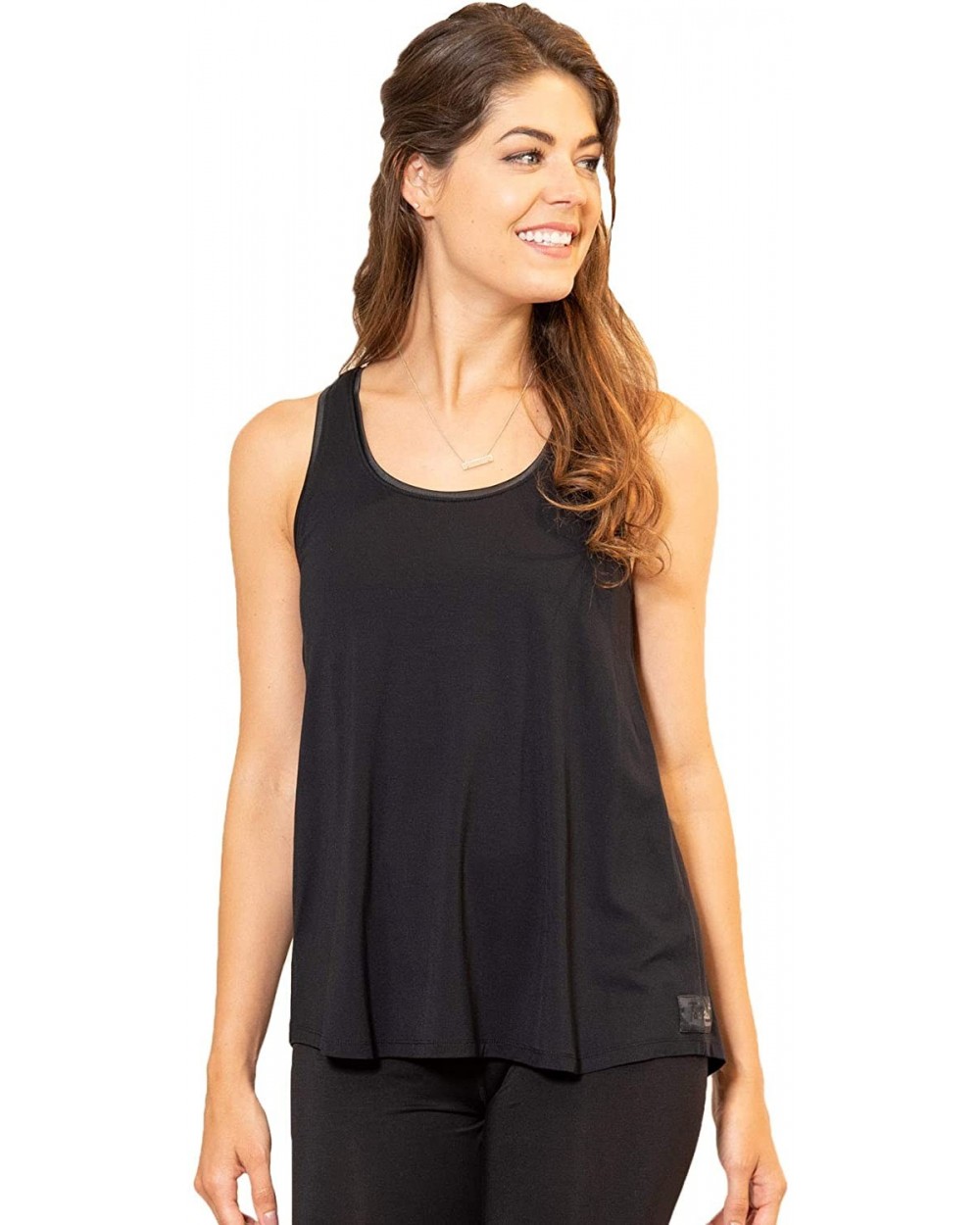 Bamboo Relax Pajama Tank top - Black - C518WTRQ3K9 $68.63 Tops