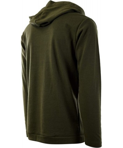 Mens Long Sleeve Thermal Waffle Pattern Crew Neck Shirts (Many Colors) - 168-olive - C01926CG44Y $31.35 Thermal Underwear