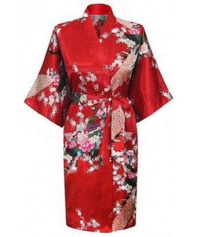 Female Nightgown Summer Kimono Bathrobe Rayon Sleepwear Floral Bride Bridesmaid Wedding Robe Gown Bridal Party Gifts Very Bea...