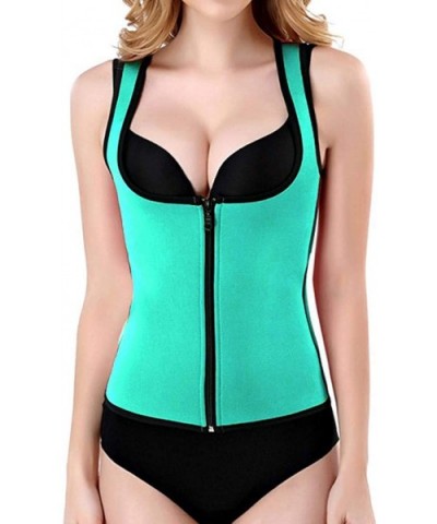 Women's Waist Trainer Corset Fitness Corset Sport Body Shaper Vest Shapeware with Zipper - Green - CC196RIR8NL $16.24 Shapewear