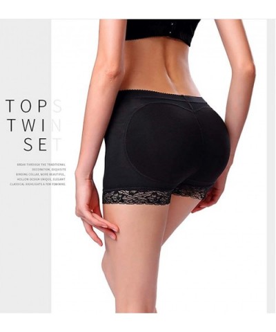 Seamless Butt Lifter Padded Panties Lace Underwear - Enhancing Body Shaper for Women - Black - CP18ZOHC00X $24.33 Shapewear