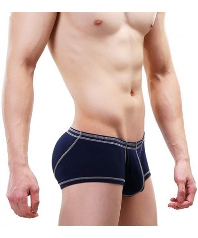 Men Boxer Briefs Underwear Modal Breathable U Convex Pouch Underpants Male Panties - Navyblue - CQ18KEAYG07 $16.23 Boxers