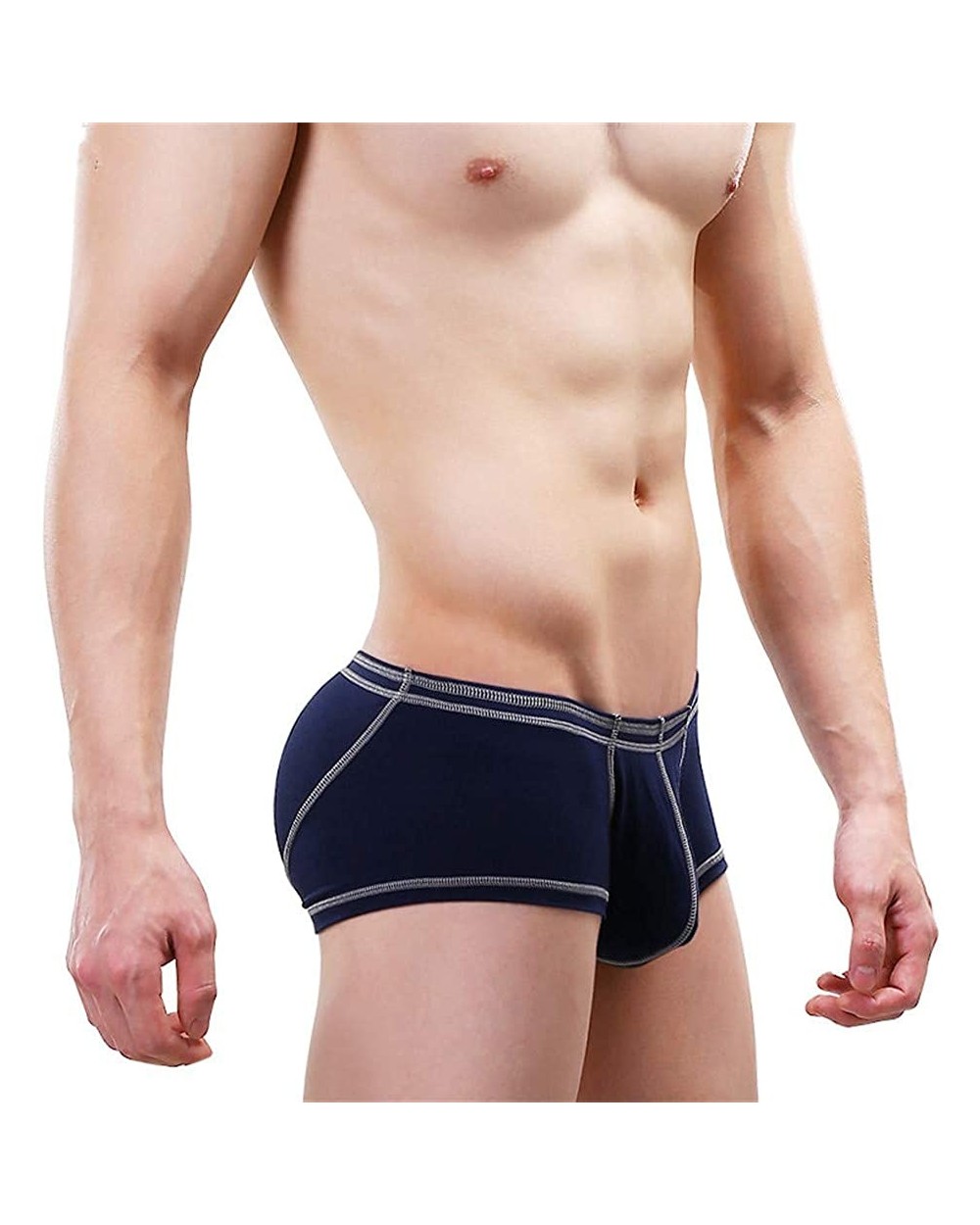 Men Boxer Briefs Underwear Modal Breathable U Convex Pouch Underpants Male Panties - Navyblue - CQ18KEAYG07 $16.23 Boxers