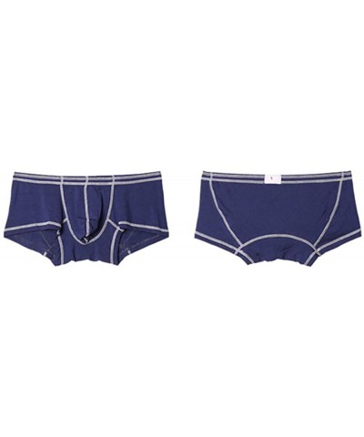 Men Boxer Briefs Underwear Modal Breathable U Convex Pouch Underpants Male Panties - Navyblue - CQ18KEAYG07 $16.23 Boxers