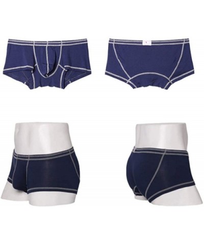 Men Boxer Briefs Underwear Modal Breathable U Convex Pouch Underpants Male Panties - Navyblue - CQ18KEAYG07 $16.23 Boxers