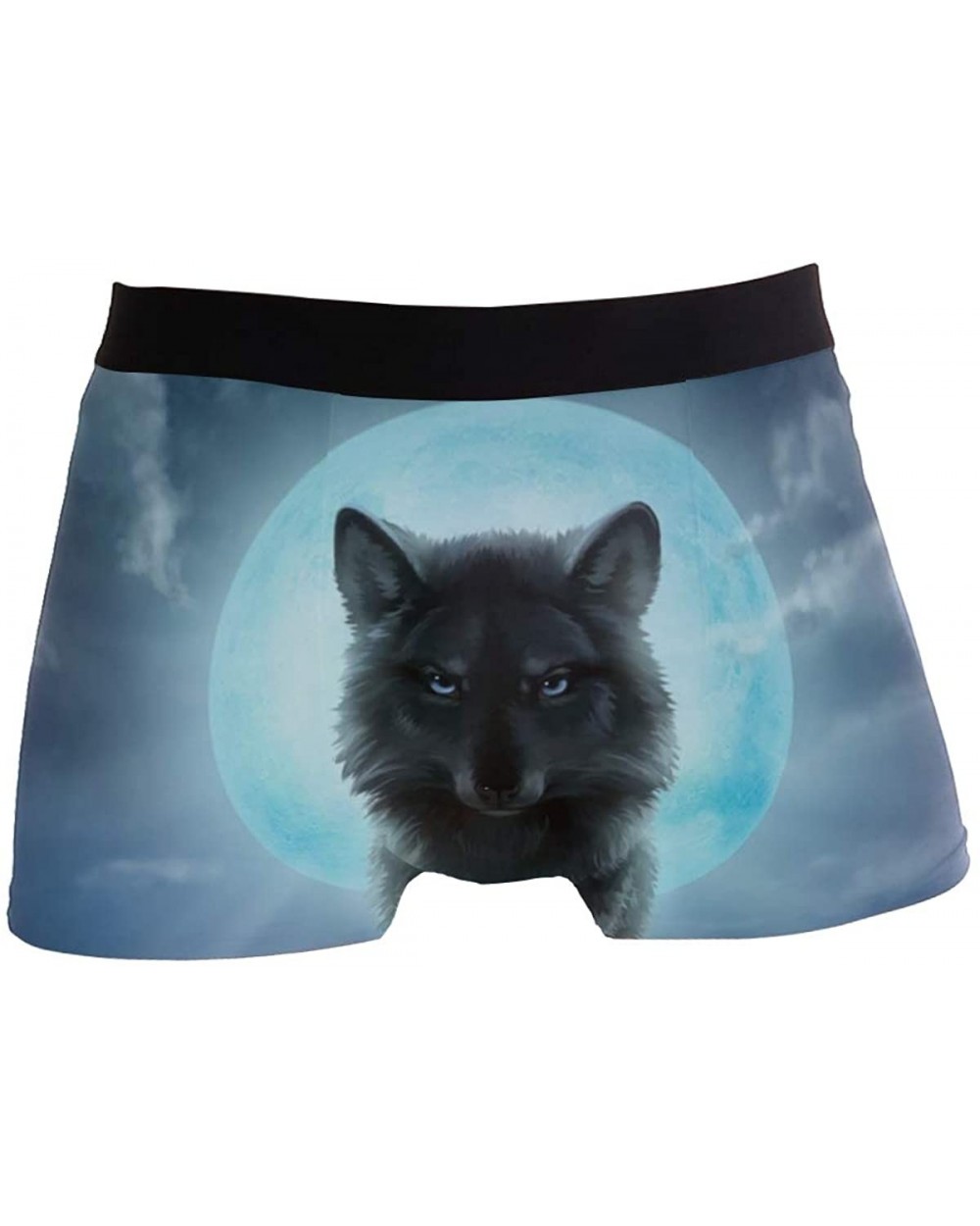 Funny Moose Dog Cat Leopard Men's Underwear Boxer Briefs Breathable- Multi - Multicolour-wolf and Moon - CS18NT26UYY $27.80 B...