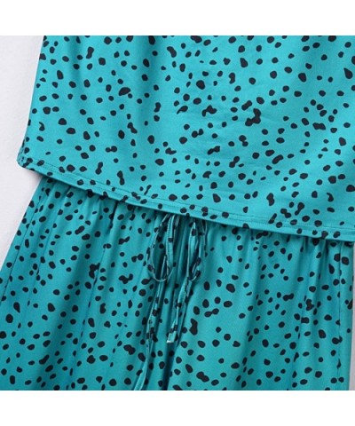 Women's Shorts Pajama Set Cami Sleepwear Sexy Leopard Printed Sleeveless Pjs Sets Summer Nightwear - Blue - CO198S0663E $42.4...