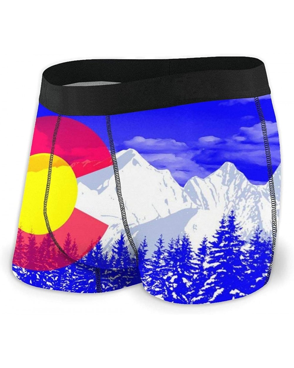 Amazing Baseball Men's Underwear Novelty Breathable Stretch Boxer Brief - Colorado Flag Pop Art - CF190MNAYC0 $29.40 Boxer Br...