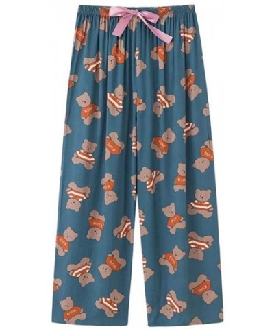 Women's Comfy Casual Pajama Pants Floral Print Drawstring Cotton Sleepwear - Style 1 - CI19DO9U8LQ $30.69 Bottoms