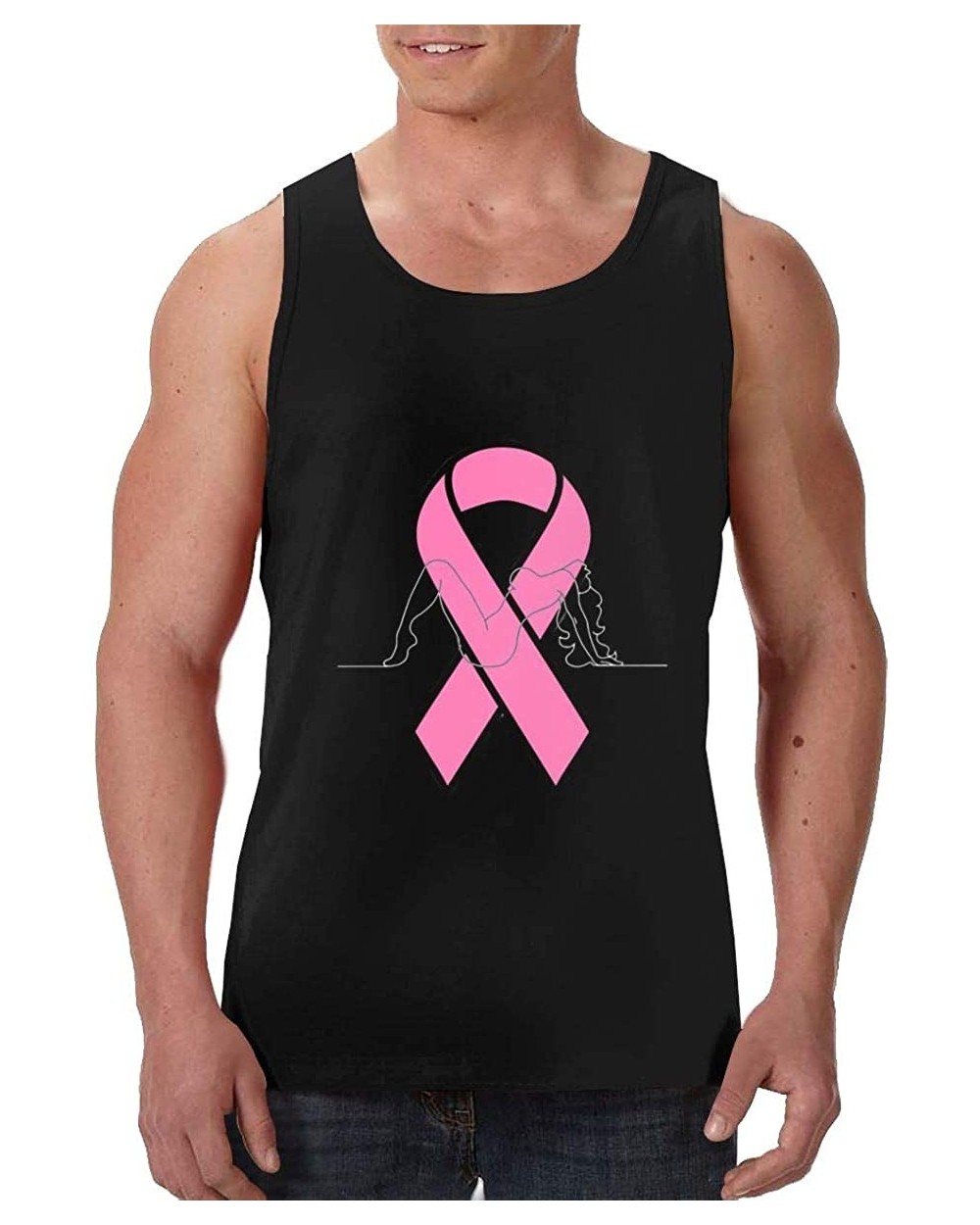 Breast Cancer Campaign 3D Print Mens Tank Top Sports Vests Workout Tank Tops for Men Casual Black - Color1 - C419DD406UZ $25....