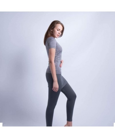 Women's Ultra Soft Thermal UnderweLong Johns Set with Fleece Lined - 39 D Grey - CO18IGR3ZNN $13.29 Thermal Underwear