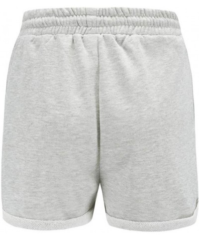 Women's Home Sports Shorts with Solid Elastic and Pockets - Gray - C7198AWNULS $33.86 Tops