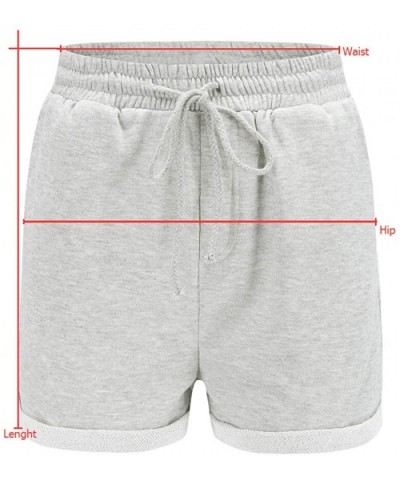 Women's Home Sports Shorts with Solid Elastic and Pockets - Gray - C7198AWNULS $33.86 Tops