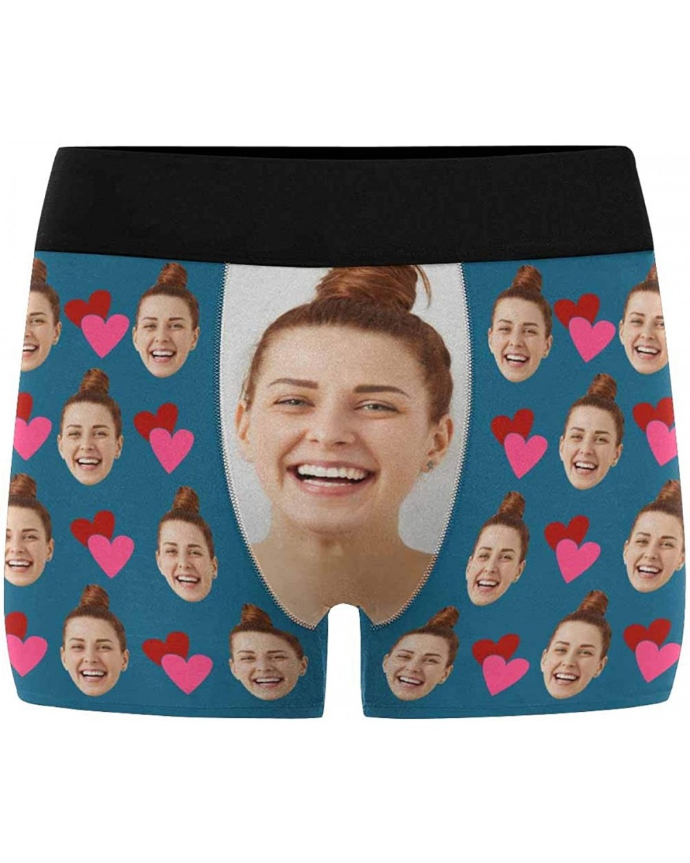 Custom Face Boxers Pink and Red Hearts Wife Faces White Personalized Face Briefs Underwear for Men - Multi 5 - C118A40968K $4...