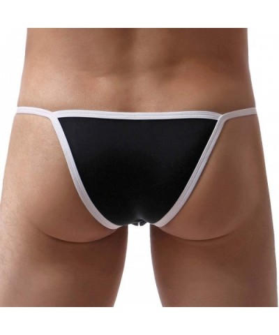 Men's Low Rise Bulge Pouch Mini G-String Thongs Bikini Briefs Underwear - Black - C81982WY7NH $21.62 G-Strings & Thongs