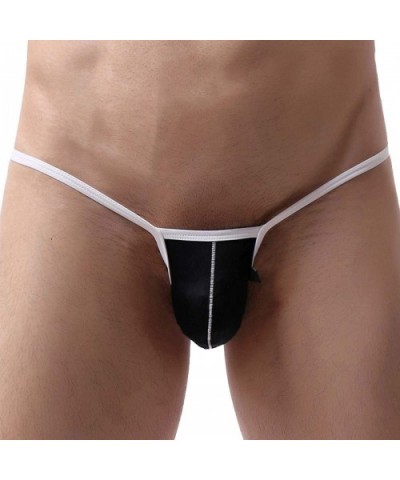 Men's Low Rise Bulge Pouch Mini G-String Thongs Bikini Briefs Underwear - Black - C81982WY7NH $21.62 G-Strings & Thongs