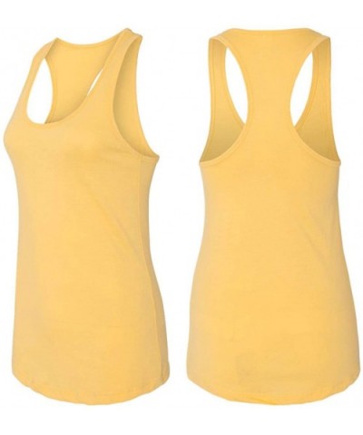 Ladies Plowed by A Pro Sleep with A Farmer Racerback - Banana Cream - C818Y9RNOUZ $19.83 Tops