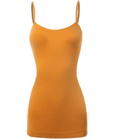 Women's Seamless Adjustable Basic Strap Camisole - Yawtkv0023 Ash Mustard - C419D65R43G $20.17 Camisoles & Tanks