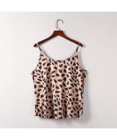 Womens Deep V Neck Wrap Adjustable Strap Leopard Print Casual Sleeveless Tank Tops - Brown Tee Shirt - C4199LOHC6X $20.87 The...