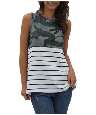 Women's Leopard Print Tank Tops Summer Round Neck Sleeveless Basic Casual T-Shirts - A-black - CG1978DSDGT $23.89 Thermal Und...