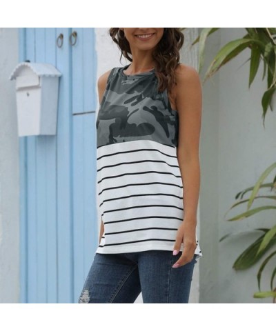 Women's Leopard Print Tank Tops Summer Round Neck Sleeveless Basic Casual T-Shirts - A-black - CG1978DSDGT $23.89 Thermal Und...