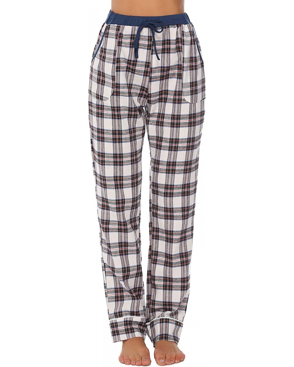 Women's Pajama Pants 100% Cotton Flannel Plaid Lounge Pants Bottoms - Green - CD18QELN4WL $26.08 Bottoms