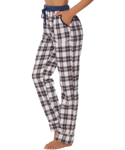 Women's Pajama Pants 100% Cotton Flannel Plaid Lounge Pants Bottoms - Green - CD18QELN4WL $26.08 Bottoms