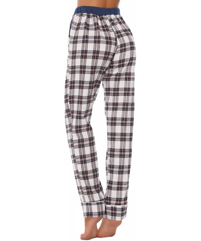 Women's Pajama Pants 100% Cotton Flannel Plaid Lounge Pants Bottoms - Green - CD18QELN4WL $26.08 Bottoms