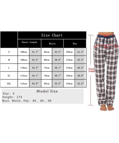 Women's Pajama Pants 100% Cotton Flannel Plaid Lounge Pants Bottoms - Green - CD18QELN4WL $26.08 Bottoms