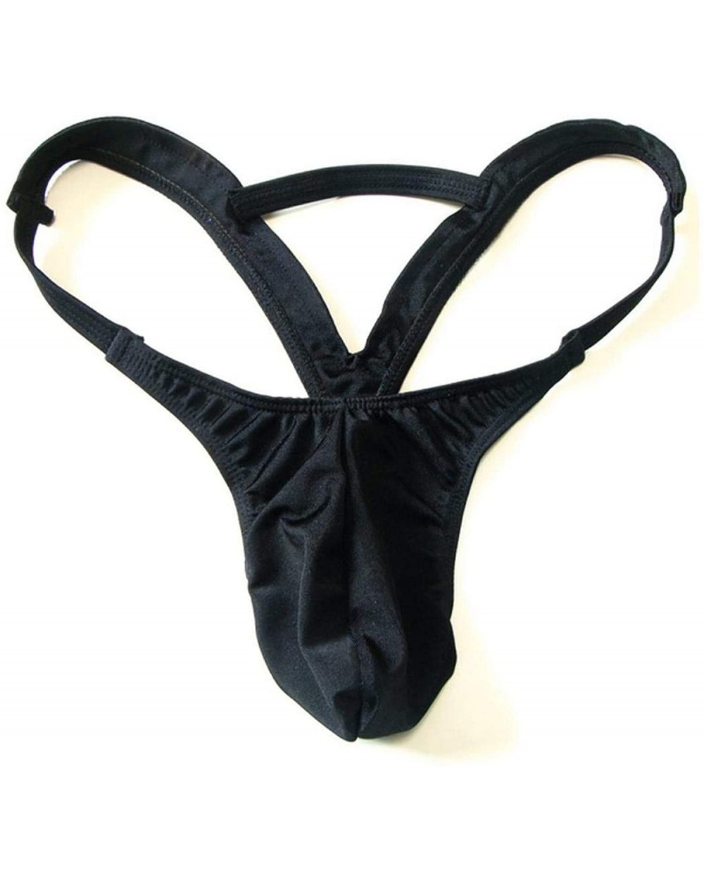 Sexy Men Pouch Thongs Lingerie Underwear Double Solid G-Strings Jockss - Black - C2198UKS6UY $53.05 G-Strings & Thongs