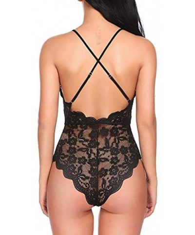 Fashion Women Babydoll Mini Bodysuit Lingerie One Piece Sexy Lingerie Underwear(Black-S) - C318H9HNWUD $11.36 Shapewear