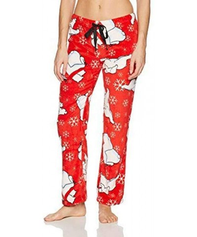 Women's Coca Cola Coke Bears Red Plush Lounge Pants - CZ188G3X8UQ $22.24 Bottoms