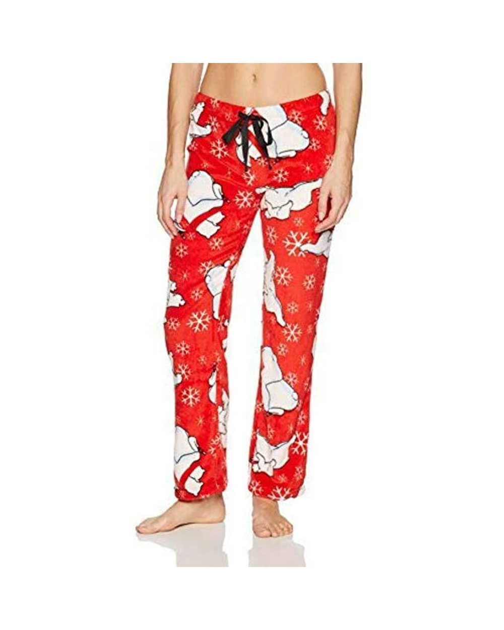 Women's Coca Cola Coke Bears Red Plush Lounge Pants - CZ188G3X8UQ $22.24 Bottoms