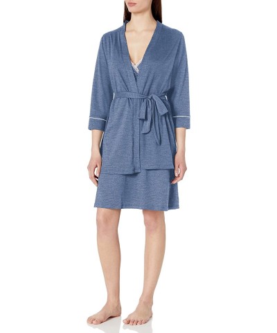 Women's Lounge Chic Maternity and Nursing Nightie + Robe Set - Chambray - C3188NRLGNL $73.48 Sets