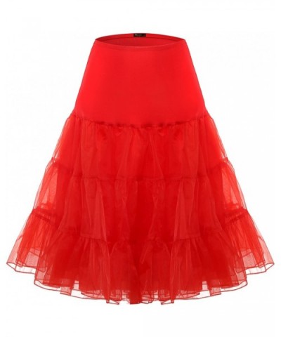 Vintage Women's 50s Petticoat Skirts Crinoline Tutu Crinoline Underskirts - Red - CH12N9MURKA $22.69 Slips