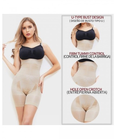 Seamless Shapewear Bodysuit Thigh Firm Control Elastic Abdominal Butt Lift Girdles Tummy Body Shaper - Beige - CE196GZNLG5 $3...