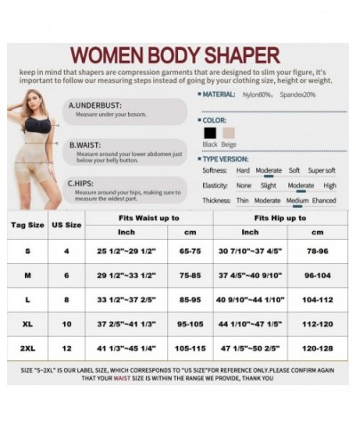 Seamless Shapewear Bodysuit Thigh Firm Control Elastic Abdominal Butt Lift Girdles Tummy Body Shaper - Beige - CE196GZNLG5 $3...