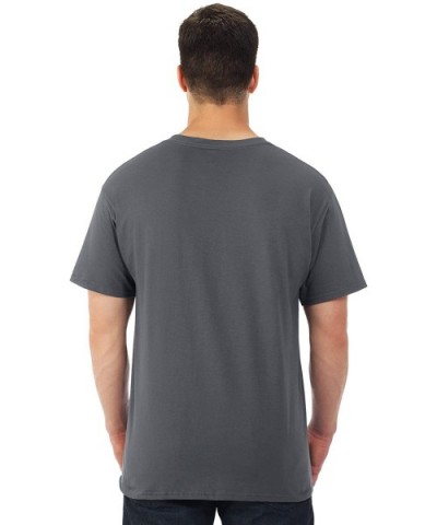 Men's 5 oz. 100% Heavy Cotton HD V-Neck T-Shirt - Black - CL189269K6Q $13.26 Undershirts