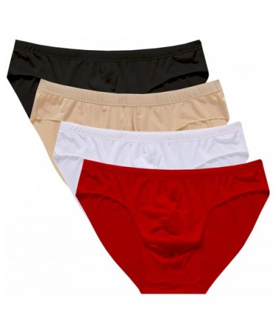 Mens Traceless Underwear Ice Silk Briefs - 4-pack Mixed Color - CX185N68WAC $31.89 Briefs