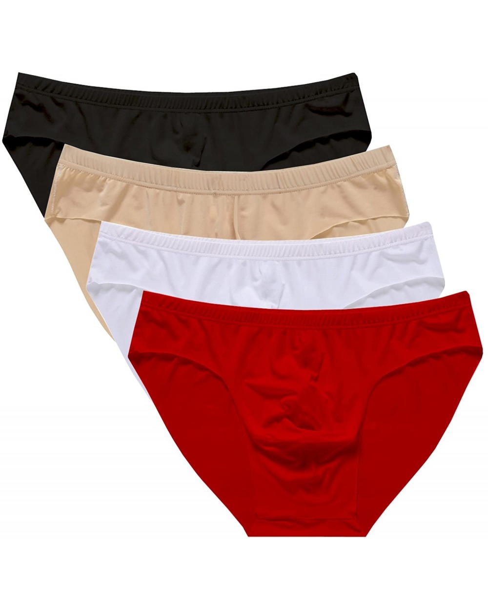 Mens Traceless Underwear Ice Silk Briefs - 4-pack Mixed Color - CX185N68WAC $31.89 Briefs