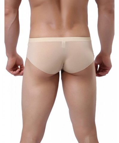 Mens Traceless Underwear Ice Silk Briefs - 4-pack Mixed Color - CX185N68WAC $31.89 Briefs