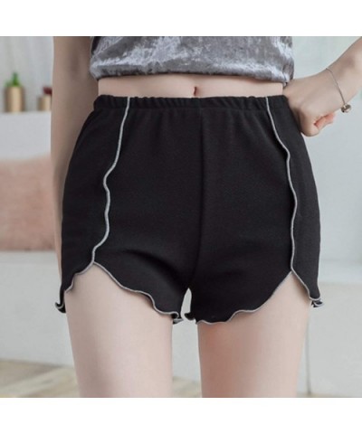 Fashion Women Slim Pants Casual Solid Stretchy Underwear Shorts Safety - Black - CJ199XMST0H $15.23 Panties