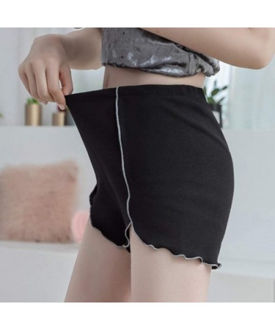 Fashion Women Slim Pants Casual Solid Stretchy Underwear Shorts Safety - Black - CJ199XMST0H $15.23 Panties