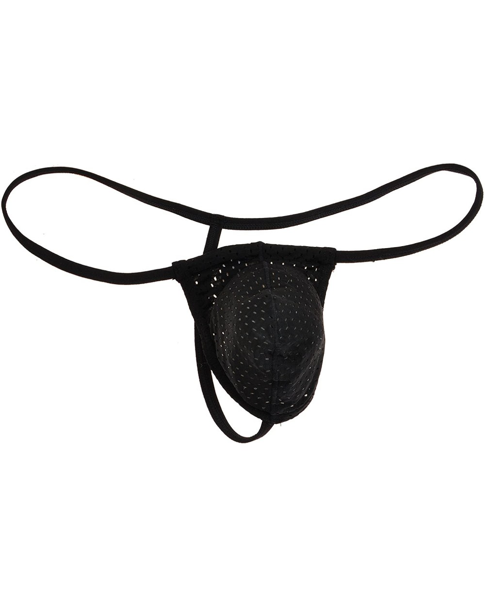 Men's Breath Hole Thong Gay Men G-String Bulge Pouch T-Back Pants - Black - CX12NA1DTRH $12.77 G-Strings & Thongs