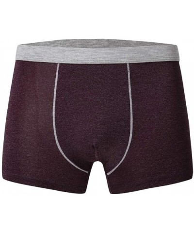 Underwear Mens Summer Cooling Breathable Shorts Underpants Ice Silk Stitching Boxer Briefs - Red - CY18X54853I $13.40 G-Strin...