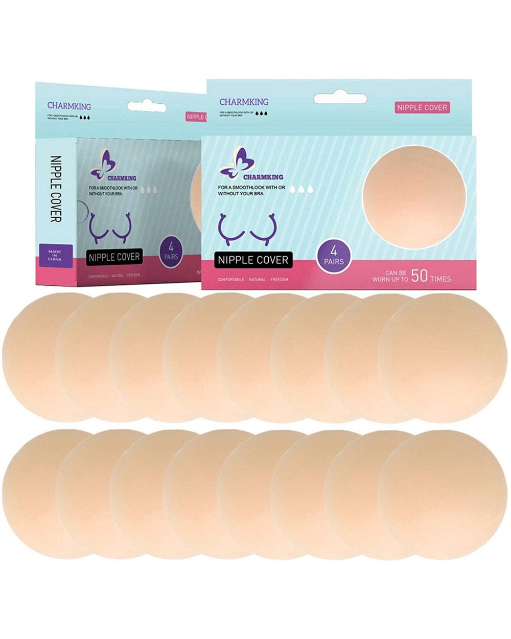 8 Pairs Pasties Womens Reusable Adhesive Nipple Covers Invisible Round Silicone Cover Concealers - CF1868HG9CA $24.12 Accesso...