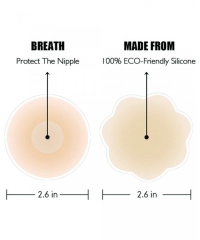 8 Pairs Pasties Womens Reusable Adhesive Nipple Covers Invisible Round Silicone Cover Concealers - CF1868HG9CA $24.12 Accesso...