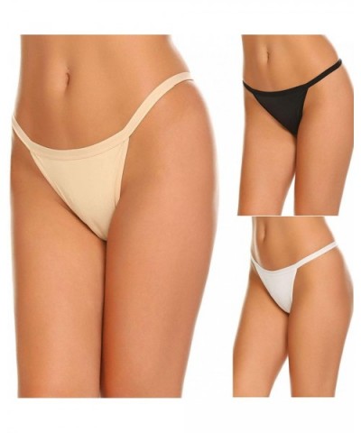 Thongs Women's G-String T-Back Breathable Panties Bikini Underwear Sexy Underwear Brief Seamless Thong Panties 4 Pack - 3 Pac...