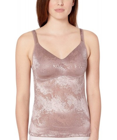 Women's Jacquard Molded Cup Cami - Mocha - CI18M74OR6G $26.66 Camisoles & Tanks